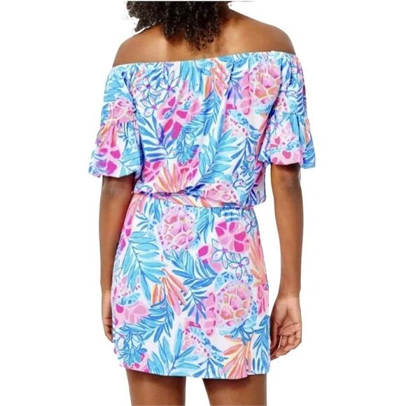 Lilly Pulitzer Size S Samia Off-the-Shoulder Romper Rainforest Retreat Print NWT - Picture 2 of 12